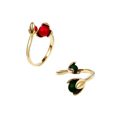 China 2021 New Design Fashion Non Allergic Adjustable Elegant Gold Plated Alloy Pearl Tulip Flower Rings For Women for sale