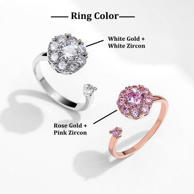 China Non Allergic Gold Plated CZ Zircon Moissanite Open Rings 14K Adjustable Open Wedding Engagement Ring for sale