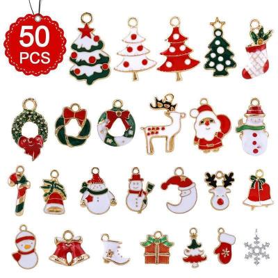 China DIY Christmas Ornaments 50PCS Vintage Zinc Alloy Ornaments Accessories Drip Oil Christmas Ornaments for sale