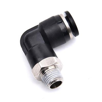 China Push In Pneumatic PU Plastic / Nylon Hose Fitting And Male Elbow Fitting Push For Connecting PL Fittings for sale