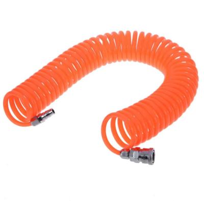 China Building Material Stores Recoil Air Hose PU Air Compressor Hose 6mmx4mm Coil Spiral Tube Polyurethane Hose for sale