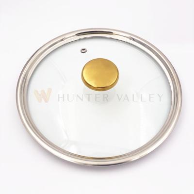 China Viable Hot Selling Stamping Cover Drops With Glass Cover Can Be Color Plated Pan Lids / Tempered Glass Lid / Pot Covers for sale