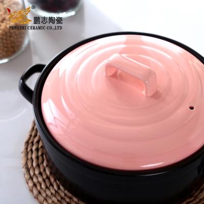 China High Temperature Resistant Fire Resistant Open Earthenware Logo Health Casserole Sustainable Color Gift Korean Ceramic Pot for sale