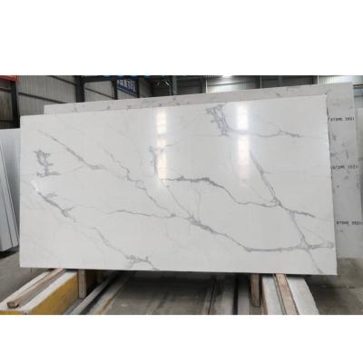 China Large Stone Slabs Calacatta Kitchen Countertop Factory Price Artificial Quartz Stone Durable Good Quality White Quartz Stone for sale