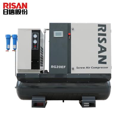 China Lubricated Screw Air Compressor 15KW 8 Bar Compressor Refrigerated Air Dryer With 330L Tank for sale