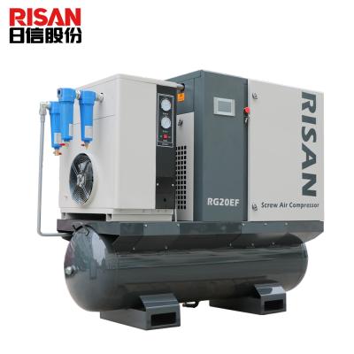 China Lubricated 20hp 15kw Combined Rotary Screw Air Compressor With Dryer for sale