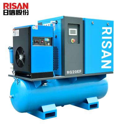 China 15kw 20HP Lubricated Stationary Screw Air Compressor with Air Dryer and Air Tank System for sale