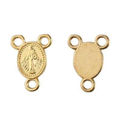 China Golden Color Religious Catholic Medals Center Rosary Rosary Center Accessory Connector for sale