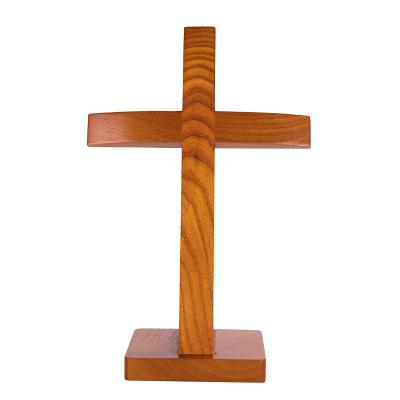 China 2021 Europe Church Home Decoration Christian Products Wooden Standing Cross Religious Catholic for sale