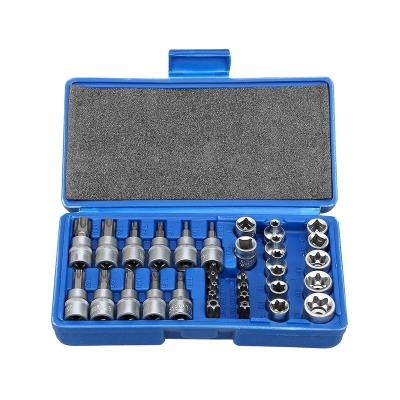 China Torx Socket Wrench Set 34 Pcs Star Bit Socket Hand Tool Torx Socket Set for sale