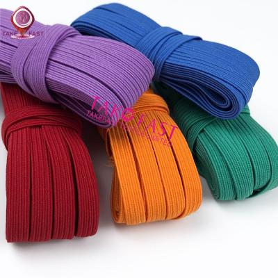 China Custom Knitted High Elasticity 3mm 6mm Stripe Narrow Yarn 9mm Multicolor Flat Latex Apparel Elastic for sale