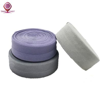 China Comfortable Factory: Plain Nylon Elastic Bandage Wholesale, 20mm Color Folding Elastic Band, Nylon Hemming Band Half Folding Elastic Band for sale