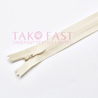 China Direct Dress Hidden Environmental Friendly Zipper Manufacturer 3# YKK Nylon Invisible Zipper In Stock for sale