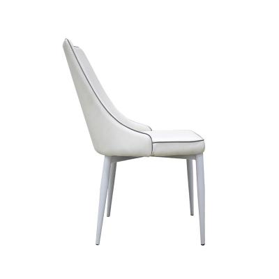 China Popular Wholesale Cheap Price PU Leather Metal Chrome Luxury Dining Chair for Dining Room for sale