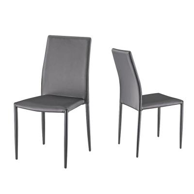 China europe dining chair metal frame/stackable long legs dining chair for sale