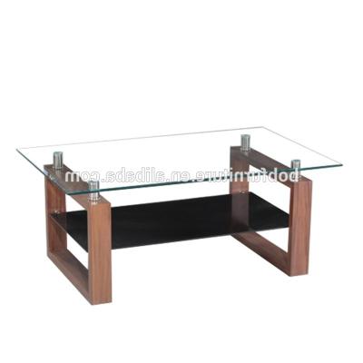 China 2019 top quality new style unique double tempered glass top fiberglass base coffee table for sale