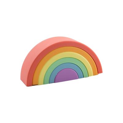 China das Puzzlespiel-Silikonkautschuk-Regenbogen-kundenspezifische Gummispielwaren der faltenden Kinder 3d zu verkaufen