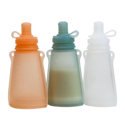 China Reusable Food-Grade Silicone Baby Feeding Products Breast Milk Spray Storage Bags for sale