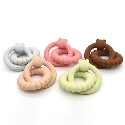 China Kleber Nahrungsmittelgrad-kundenspezifischer Baby-Zahnenstoy with cute silicone soft zu verkaufen