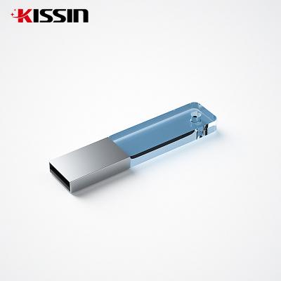 China Kissin Factory Outlet Lightweight Glass Custom LOGO USB Memory 16GB 32GB 64GB128GB Card USB Flash Drive for sale