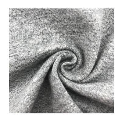 China Anti-Static Feel French Terry Fabric Soft Hand Yarn-dyed Heather Gray 168gsm Knitted 100% Cotton Fabric For Sweatershirt for sale