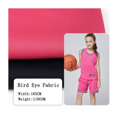 China Hot Sale 75d/36f Bird's Eye Fabric 110gsm Breathable Hygroscopic Sweat Release Polyester Sportswear 100% Elastic Memory Fabric for sale