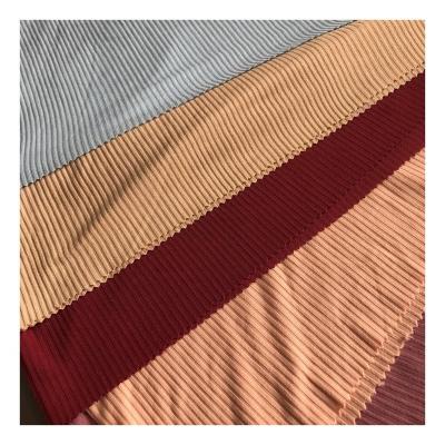 China New Rib Knit Jersey Fabric For Manufacturer Memory Rib Cheap Price Fabric 4*2 Stretch Spandex Direct Double Swept Cuff Dress for sale