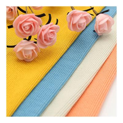 China Wholesale Cotton 3% Elastane 97% Plain Knitted Spandex Anti-Static Rib Jersey Fabric For Shirt for sale