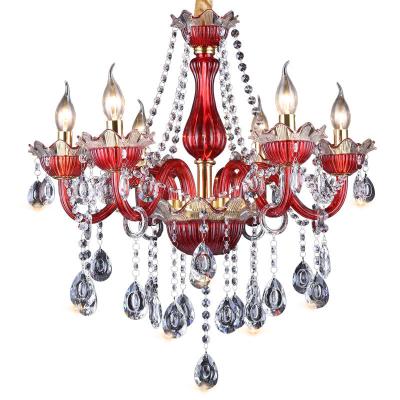 China Dreamy Princess Girl Bedroom Crystal Lamp Pendant Simple Glass Crystal Romantic Crystal Fashion Chandelier for sale