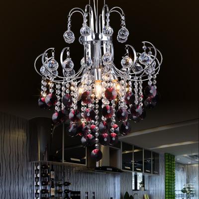 China Living Room/Dining Room/Decorative Hotel/Project/Bar/Room/Home K9 Crystal Chandelier Hanging Lamp Led Lighting Modern Red Chandelier Luxury For Hotel for sale