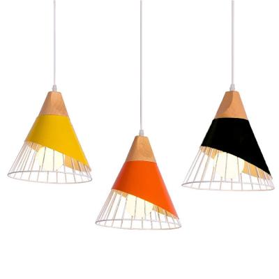 China Modern Contemporary Dining Room Kitchen Living Room Bar Industrial Colorful Iron Hanging Pendant Lamp for sale