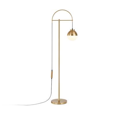 China American simple modern creative bronze lamp stand floor lamp living room bedroom glass floor lamp for sale