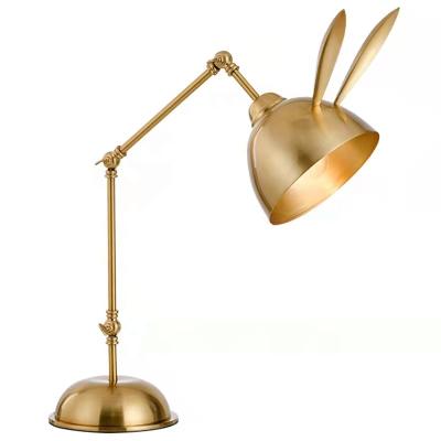 China 2021 New Design Metal Bedroom Light Study Electroplating Table Lamp Modern Cartoon Rabbit Decorative Modern for sale