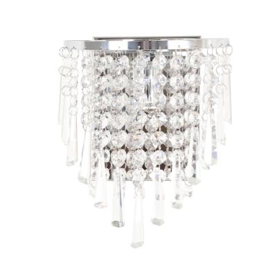 China Living Room Contemporary Bathroom Decoration Chrome Sconce Wall Light Home Indoor Indoor Lighting Crystal Wall Light for sale