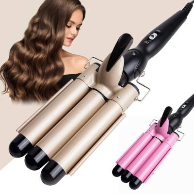 China Unique 3 Tubes Design 3 Magic Hair Curler Perm Ceramic Professional Automatic Splint Iron Curling Hair Curler Roller Hair Barrels for sale