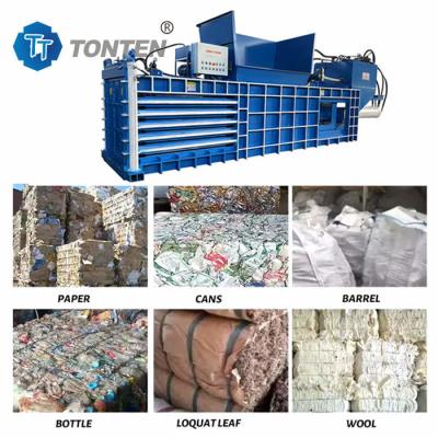 China PLC Hydraulische balermachine Afvalpapier Baling Press voor kledingstukken Verf Bucket Film Te koop