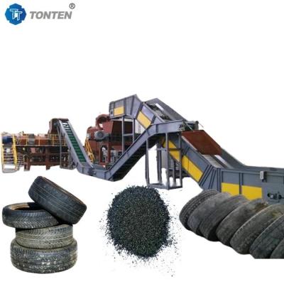 China Gebruikte rubberschrootbanden versnipperende recyclage machine Te koop