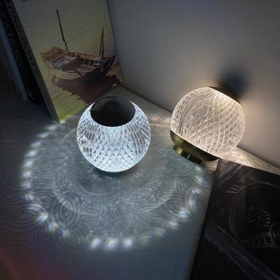 China Nordic modern simple creative spherical glass bedside room lamp fashion hotel decorative table lamp modern bedroom for sale