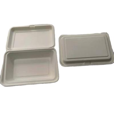 China Hot Sale Microwave Safe 10 Inch X 6.5 Inch Disposable Food Paper Box Bagasse Sugar Cane Biodegradable Tableware for sale