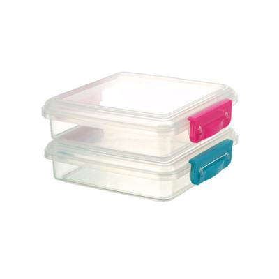 China Hot Selling Household Freshness Keeping Rectangle Lid Plastic Plastic Lunch Box Kids Elastic Lunch Bento Box for sale