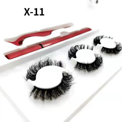 China Waterproof 3 pairs of magnetic eyeliner eyelashes (mink) for sale