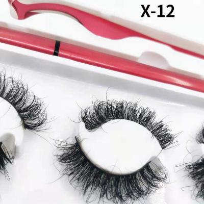 China Waterproof 3 pairs of magnetic eyeliner eyelashes (mink) for sale