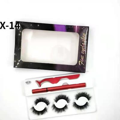 China Waterproof 3 pairs of magnetic eyeliner eyelashes (mink) for sale