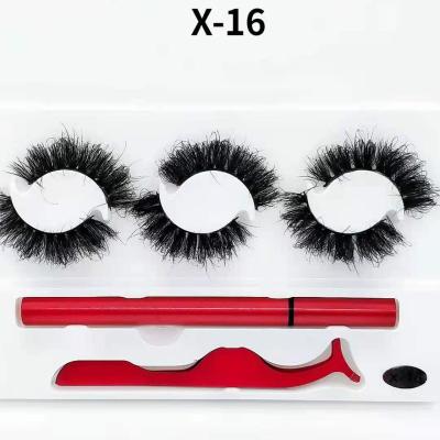 China Waterproof 3 pairs of magnetic eyeliner eyelashes (mink) for sale