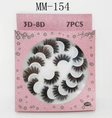 China Natural Looking Seven Pairs of Pink Cassette Tray False Eyelashes of Leaves for sale