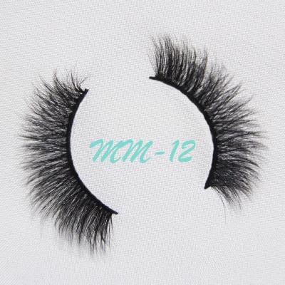 China Natural Long Mink Eyelash Faux Eyelashes Wholesale 3d Natural Fluffy Effect Black for sale