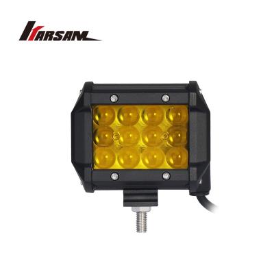 China Super Bright PC Lens 4inch LED Work Light 36W Driving Lamp Waterproof Yellow Spotlight 3030 SMD IP67 For Jeep for sale