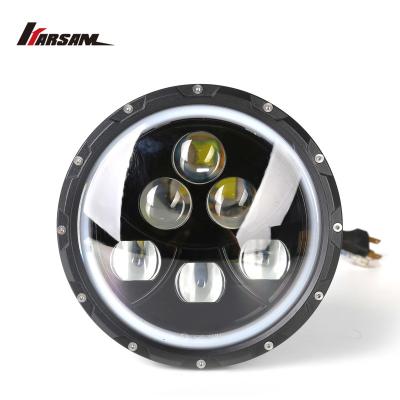 China PC Lens Point E9 Around 7inch Die Cast Hi Low Beam With Drl Front Driving Light Led Headlight For Motorcycle for sale