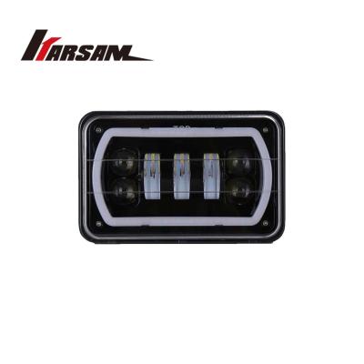 China PC lens Karsam 5 inch LED square headlight cree chip low waist beam with yellow turn signal light for cowboy jk jl for sale