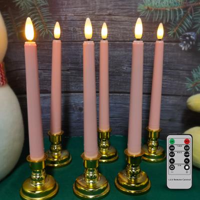 China 10 Birthdays Freepower Tradition LED Plastic Battery Operated Candle Head Remote Control Pink Candles for sale